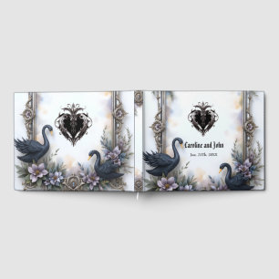 Black Swan Wedding Frame – Gothic Romance Love Guest Book