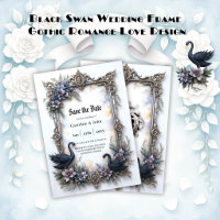 Black Swan Wedding Frame – Gothic Romance Love