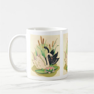 Black Swan, White Swan Vintage MCM Coffee Mug