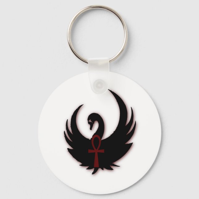 Black Swan with Ankh Key Ring (Front)