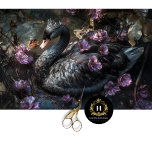 Black Swan with Purple Florals Decoupage  Tissue Paper<br><div class="desc">Elevate your projects with the striking elegance of this Black Swan with Purple Florals Decoupage Paper. Featuring a majestic black swan adorned with a delicate silver crown and surrounded by enchanting purple flowers, this tissue paper is perfect for decoupage, scrapbooking, and gift wrapping. Ideal for romantic, gothic, or nature-inspired crafts,...</div>