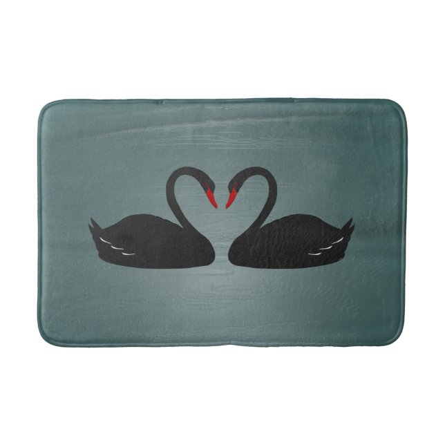 Black Swans Bath Mat (Front)