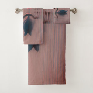 Black Swans Swim Pink Sky Bath Towel Set