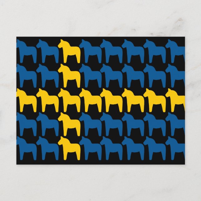 Black Sweden Dala Flag Postcard (Front)