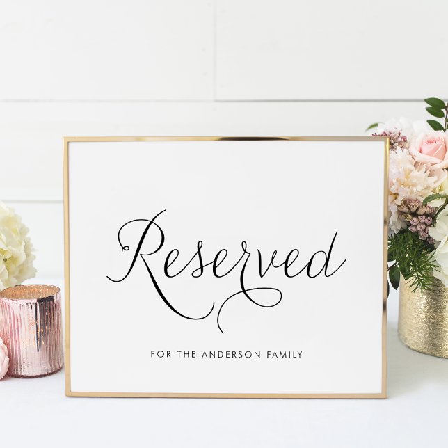 Black Sweet Calligraphy Wedding Reserved Poster (Creator Uploaded)