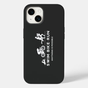 Black • Swim Bike Run Triathlon Icon Series iPhone 14 Case