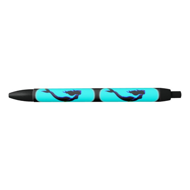 black swimming mermaids ink pen (Front)