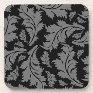 Black Swirl Design Cork Coasters