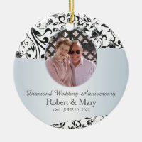 Black Swirl Diamond 60th Wedding Anniversary Photo