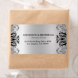 Black swirl silver background