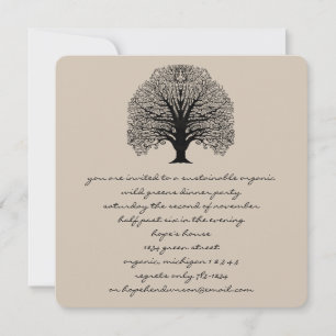 Black Swirl Tree Invitation