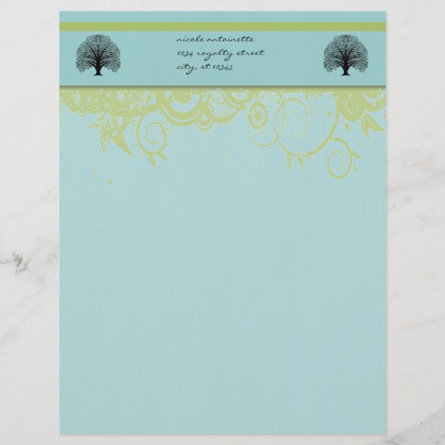 Black Swirl Tree Letterhead (Front)