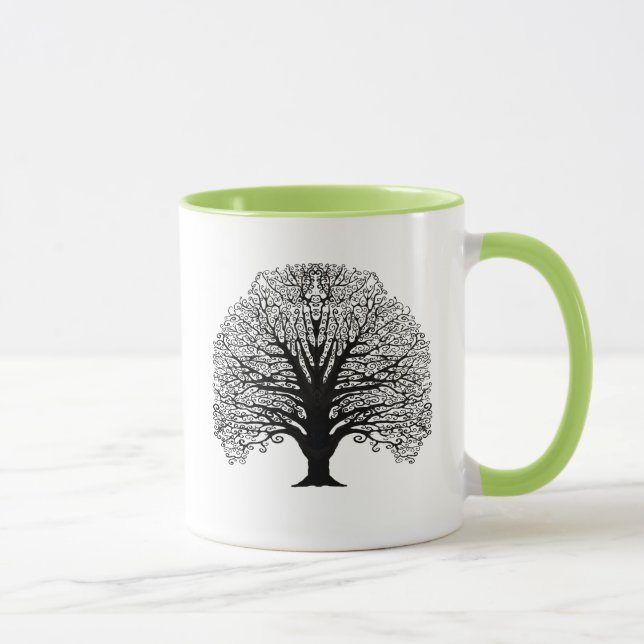Black Swirl Tree Mug (Right)