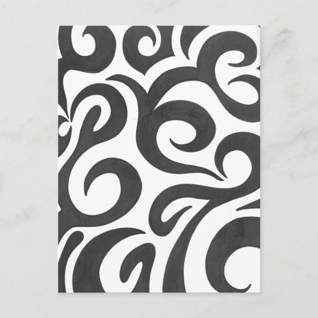 Black Swirls (1) Postcard (Front)