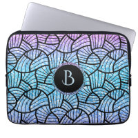 Black Swirls Pattern on Colourful Glitter Print
