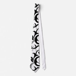 Black Swirls Unique Black/White Design Tie