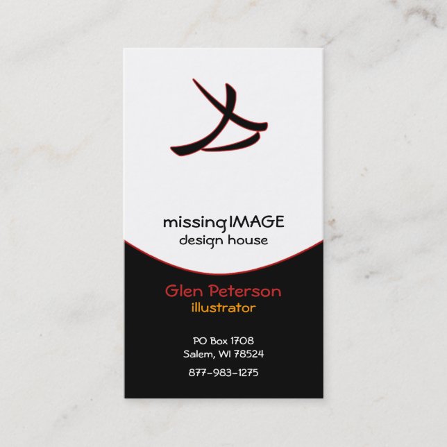 Black Swoop with Red Business Card (Front)