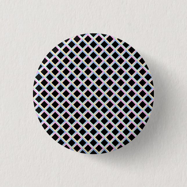 Black Symmetric Diamonds with Gradient Frames 3 Cm Round Badge (Front)