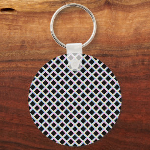 Black Symmetric Diamonds with Gradient Frames Key Ring