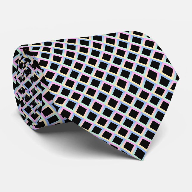 Black Symmetric Diamonds with Gradient Frames Tie (Rolled)