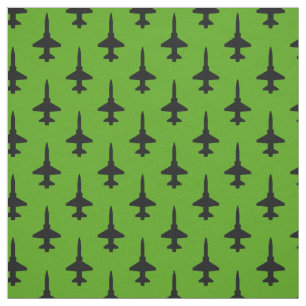 Black T-38 Talon Pattern on Green Fabric