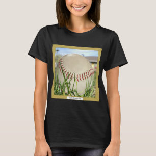 Black T-Shirt Graphic Design “Softball In Grass”
