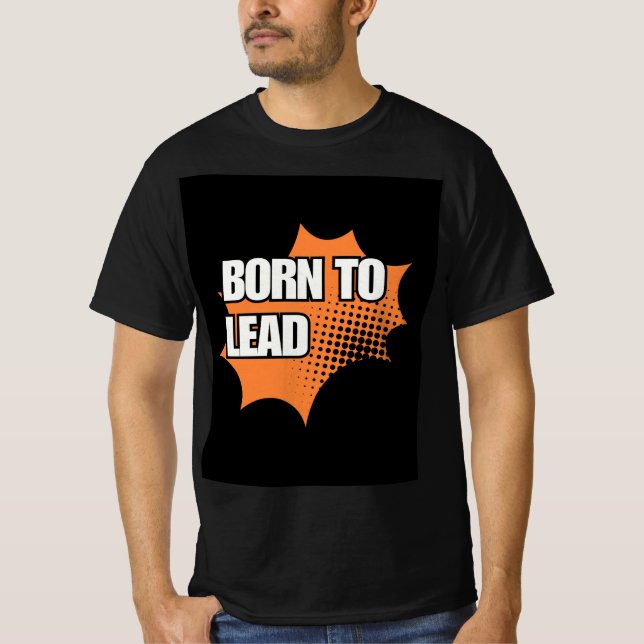 BLACK T-Shirt WITH ORANGE DESIGN (Front)