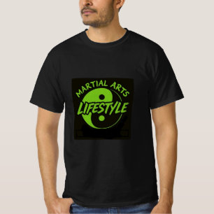 BLACK T WITH NEON GREEN LETTERING MARTIAL T-Shirt