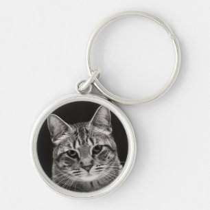 Black Tabby Kitten Key Ring