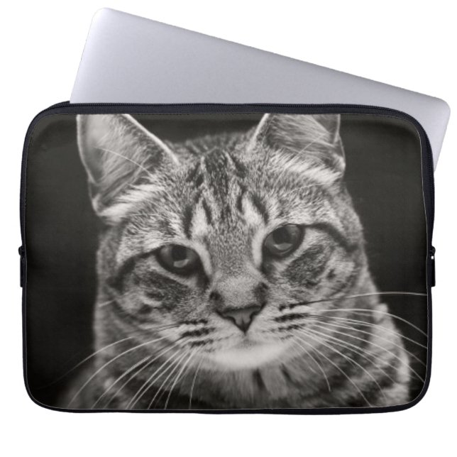 Black Tabby Kitten Laptop Sleeve (Front)