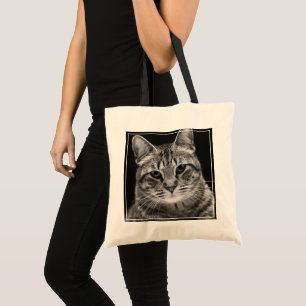 Black Tabby Kitten Tote Bag