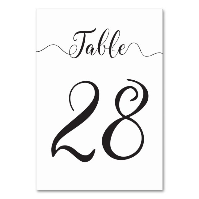 Black Table Numbers (Front)