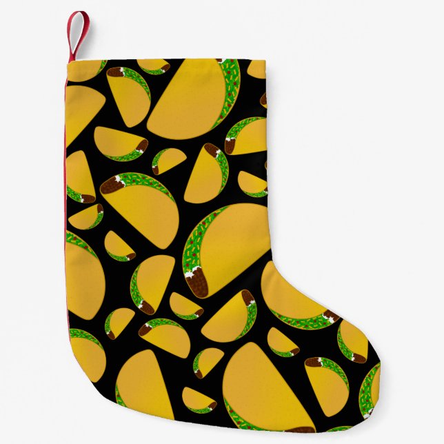 Black tacos small christmas stocking (Front)