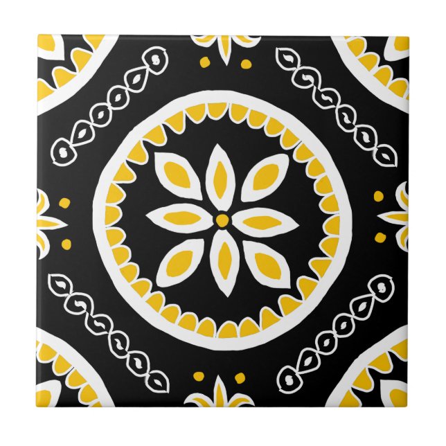 Black Talavera Tile (Front)