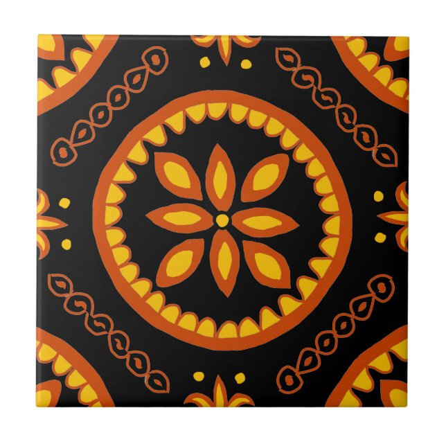 Black Talavera Tile (Front)