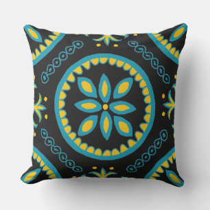 Black Talavera Tile Cushion