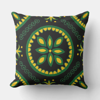 Black Talavera Tile Cushion