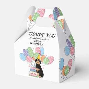 Black Tan Aussiedoodle Dog Birthday Thank You Favour Box