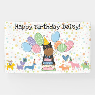 Black Tan Brussels Griffon Cropped Ears Birthday Banner
