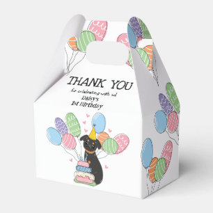 Black Tan Brussels Griffon Dog Birthday Party Favour Box