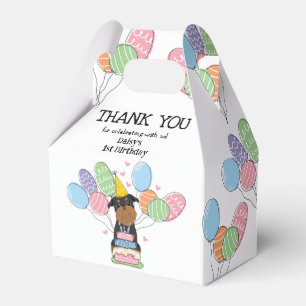 Black Tan Brussels Griffon Dog Birthday Party Favour Box