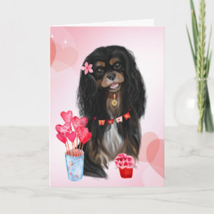Black & Tan Cavalier Charles Spaniel Valentine Card