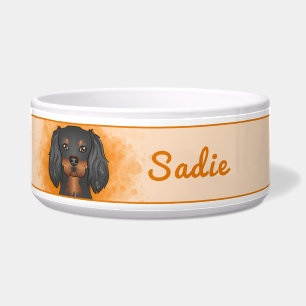 Black & Tan Cavalier King Charles Dog On Orange