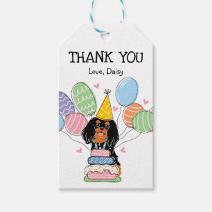 Black Tan Cavalier King Charles Spaniel Birthday Gift Tags