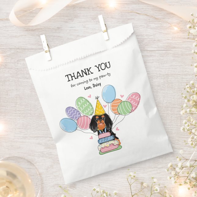 Black Tan Cavalier King Charles Spaniel Favour Bags (Clipped)
