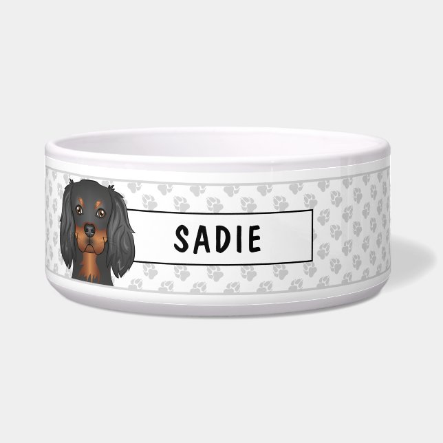 Black & Tan Cavalier King Charles Spaniel & Paws (Front)