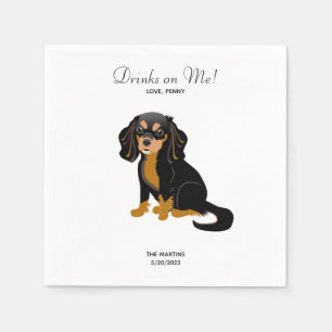 Black Tan Cavalier Wedding Cocktail Napkins