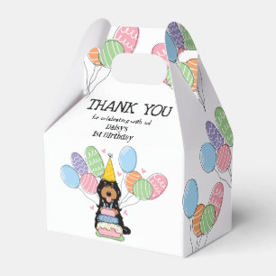 Black Tan Cockapoo Cavapoo Birthday Thank You Favour Box