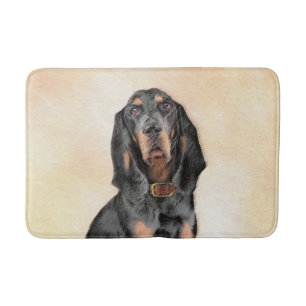 Black & Tan Coonhound Painting - Original Dog Art Bath Mat