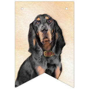 Black & Tan Coonhound Painting - Original Dog Art Bunting